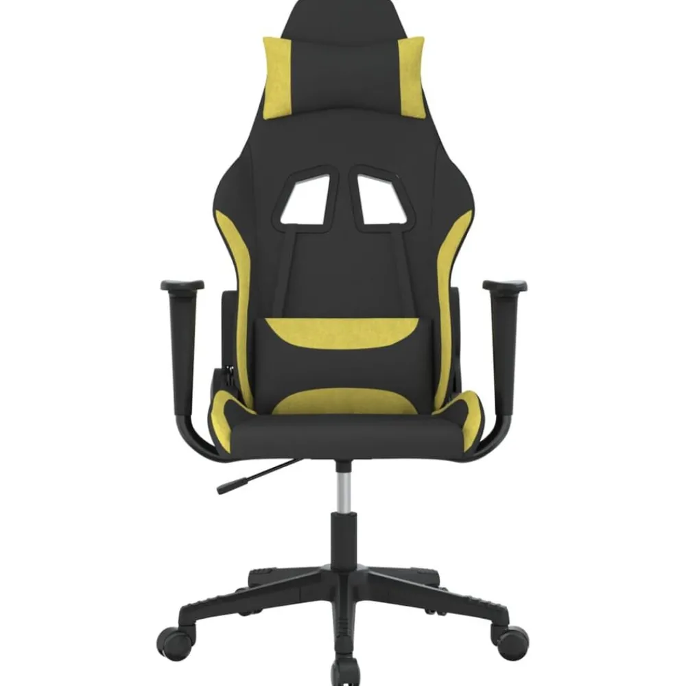 Stoelen*vidaXL Gamestoel stof Zwart en lichtgroen
