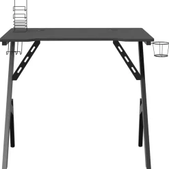 Kantoormeubelen*vidaXL Gamingbureau met Y-vormige poten 90x60x75 cm zwart Zwart en rood