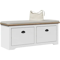 Bankjes*vidaXL Gangbank BODO 114x40x45 cm Wit en bruin