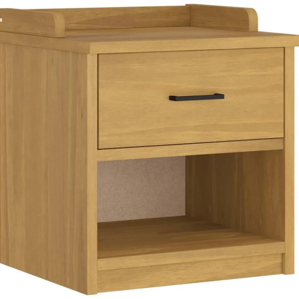Bankjes*vidaXL Gangbankje SANDNES 45x40x50 cm massief grenenhout Walnoothouten afwerking