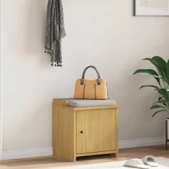 Bankjes*vidaXL Gangbankje SANDNES 45x40x50 cm massief grenenhout Walnoothouten afwerking