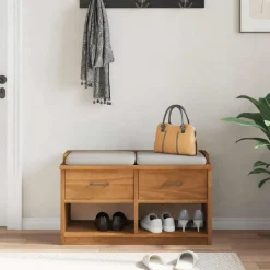 Bankjes*vidaXL Gangbankje SANDNES 87x40x50 cm massief grenenhout Acaciahouten afwerking