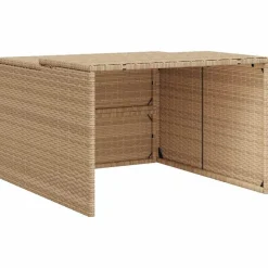 Tuin & Gazon*vidaXL Garage voor robotmaaier 86x90x52/57 cm poly rattan Beige