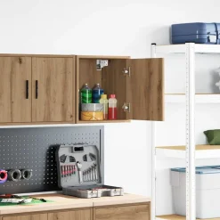 Industriële Opslag*vidaXL Garage wandkast bewerkt hout ambachtelijk eiken artisian oak