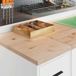 Industriële Opslag*vidaXL Garagekast 30x51x85 cm massief grenenhout Wit