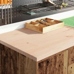 Industriële Opslag*vidaXL Garagekast 60x51x85 cm massief grenenhout Oud hout