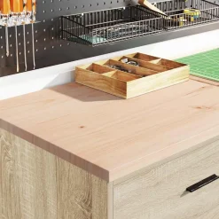 Industriële Opslag*vidaXL Garagekast 60x51x85 cm massief grenenhout kleurig Sonoma eiken