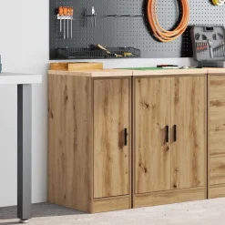 Garagekast 30x51x85 cm massief grenenhout artisan eikenkleurig>vidaXL Clearance