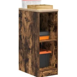 Industriële Opslag*vidaXL Garagekast 30x51x85 cm massief grenenhout Gerookt eiken