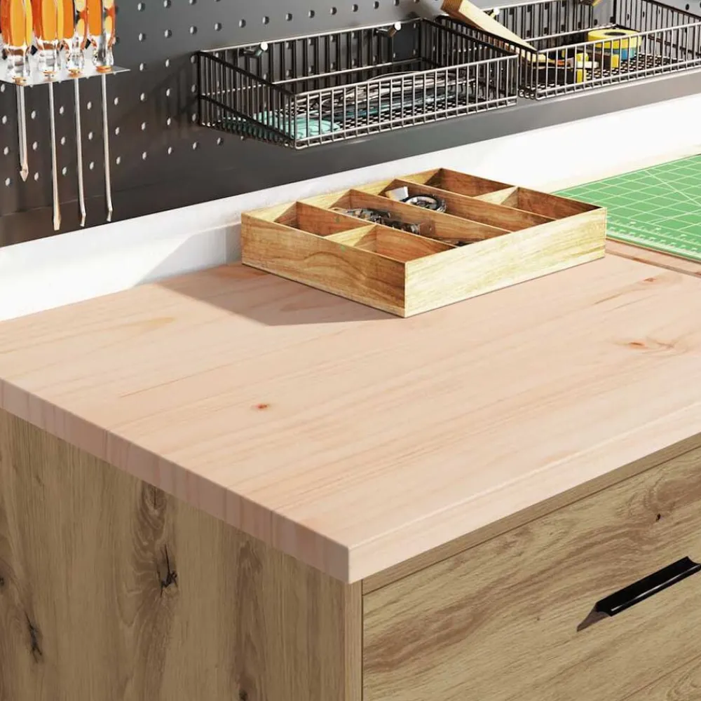 Garagekast 60x51x85 cm massief grenenhout artisan eikenkleurig>vidaXL Online