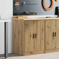 Industriële Opslag*vidaXL Garagekast 60x51x85 cm massief grenenhout artisan eikenkleurig artisian oak