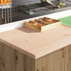 Industriële Opslag*vidaXL Garagekast 60x51x85 cm massief grenenhout artisan eikenkleurig artisian oak
