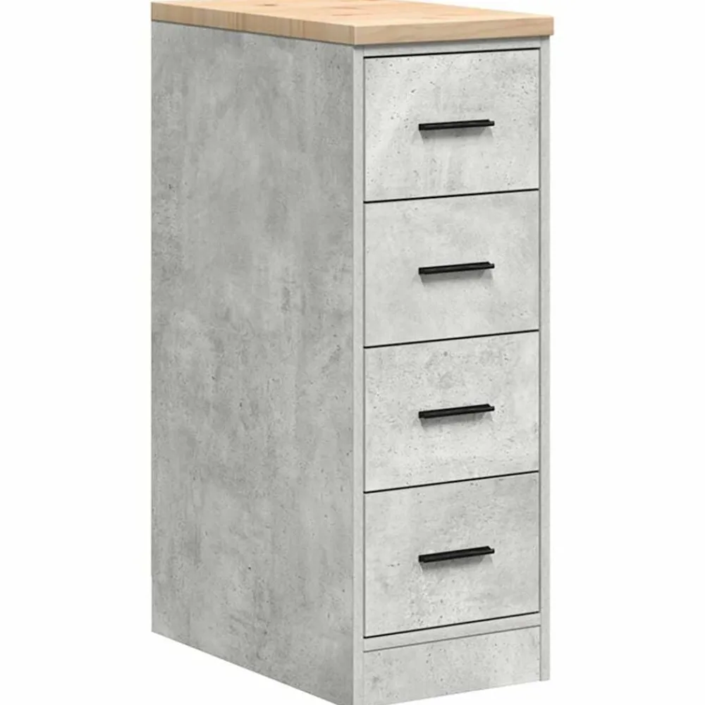 Industriële Opslag*vidaXL Garagekast 30x51x85 cm massief grenenhout Betongrijs
