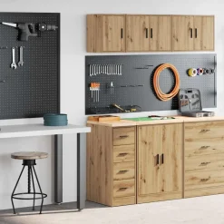 Garagekasten 2 st bewerkt hout ambachtelijk eikenhout>vidaXL Online