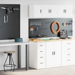 Industriële Opslag*vidaXL Garagekasten 2 st spaanplaat Wit