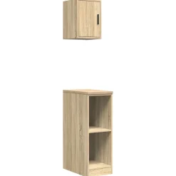 Industriële Opslag*vidaXL Garagekasten 2 st Spaanplaat kleurig Sonoma eiken