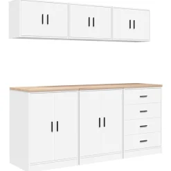 Industriële Opslag*vidaXL Garagekasten 6 st spaanplaat Wit