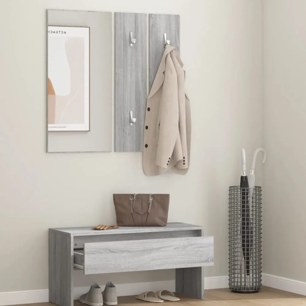 Garderobe set bewerkt hout eikenkleurig>vidaXL Clearance