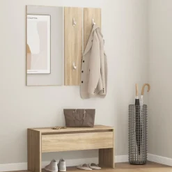 Bankjes*vidaXL Garderobe set bewerkt hout Sonoma eiken