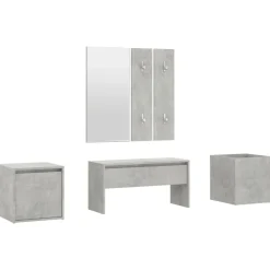 Bankjes*vidaXL Garderobe set bewerkt hout Betongrijs