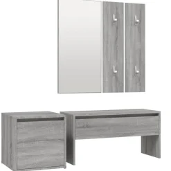 Garderobe set bewerkt hout eikenkleurig>vidaXL Best