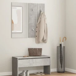 Bankjes*vidaXL Garderobe set bewerkt hout Betongrijs