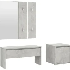 Garderobe set bewerkt hout>vidaXL New