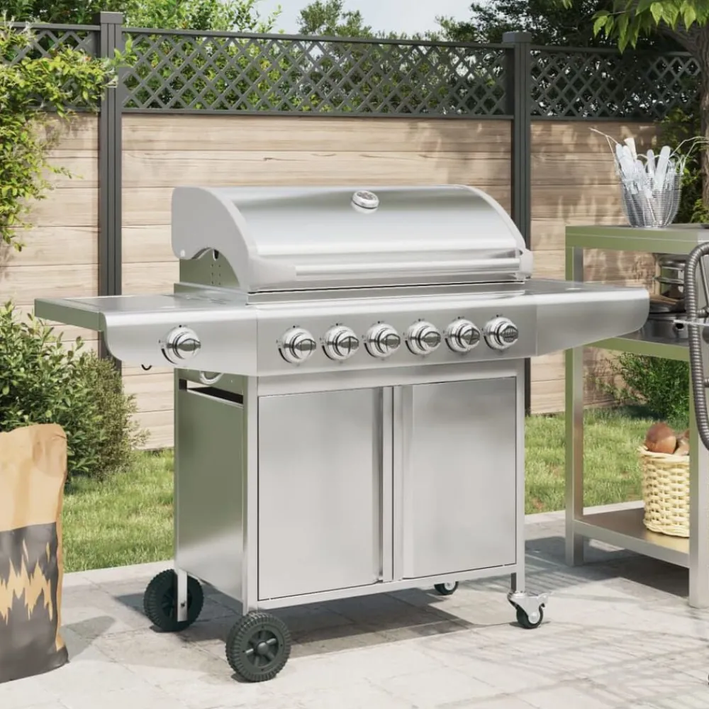 Keuken & Eetkamer*vidaXL Gasbarbecue met 7 branders roestvrij staal zilverkleurig