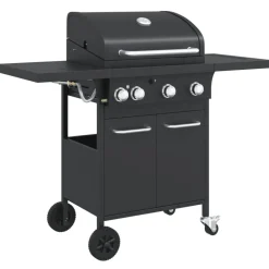 Gasbarbecue met 4 branders gepoedercoat staal zwart>vidaXL Sale