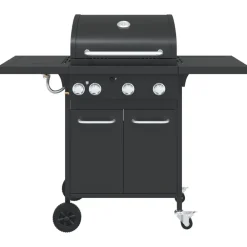 Gasbarbecue met 4 branders gepoedercoat staal zwart><noscript><img width=