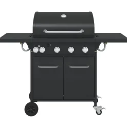 Keuken & Eetkamer*vidaXL Gasbarbecue met 5 branders gepoedercoat staal zwart