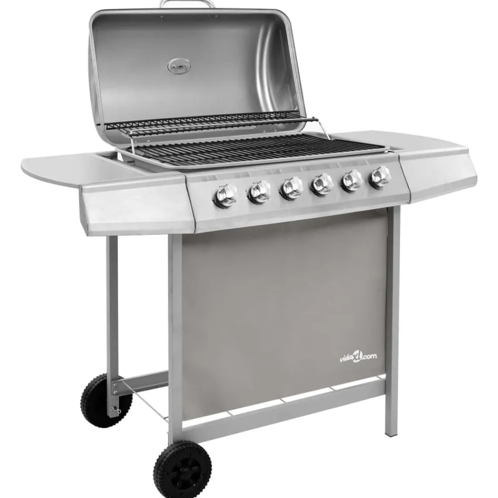 Keuken & Eetkamer*vidaXL Gasbarbecue met 6 branders kleurig Zilver