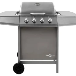 Keuken & Eetkamer*vidaXL Gasbarbecue met 4 branders kleurig Zilver