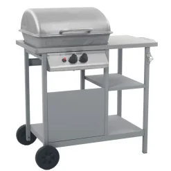 Gasbarbecue met 3-laags zijtafel zwart en kleurig>vidaXL