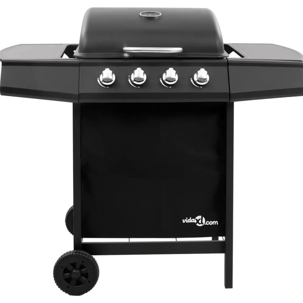 Keuken & Eetkamer*vidaXL Gasbarbecue-grill met 4 branders Zwart