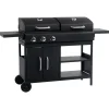 Keuken & Eetkamer*vidaXL Gas-/houtskoolbarbecue met 3 branders