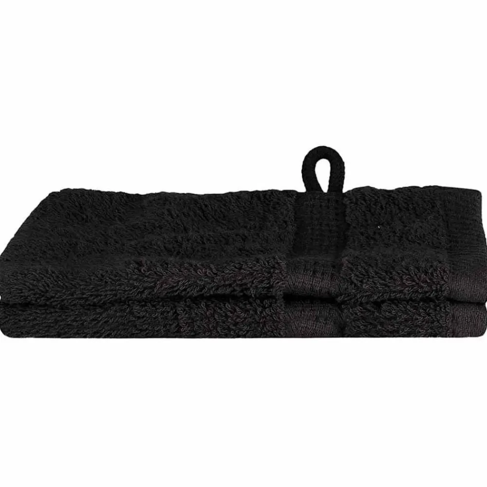 Linnengoed*vidaXL Gastendoek SOLUND 2 pcs 15 x 21 cm 550 gsm Zwart
