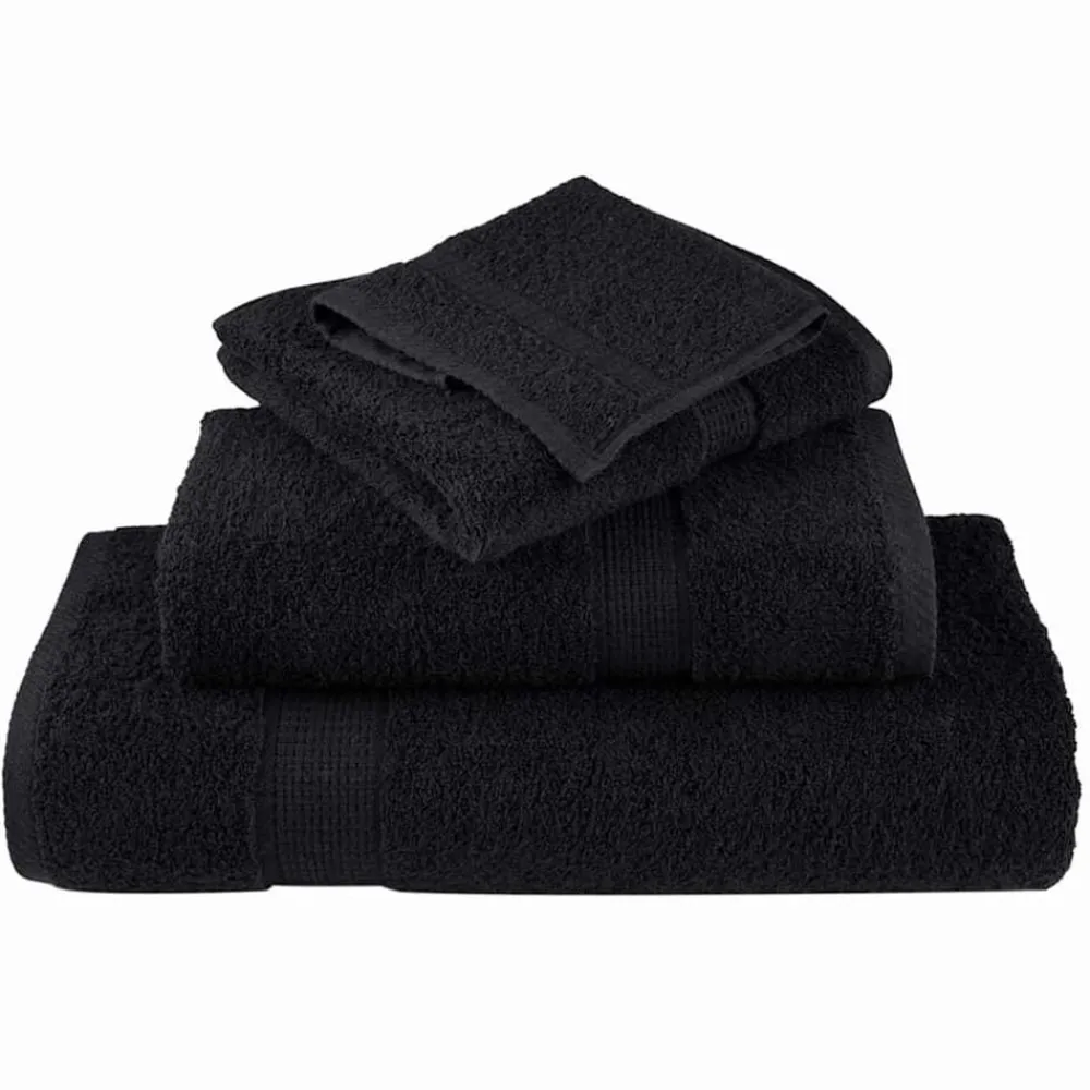 Linnengoed*vidaXL Gastendoek SOLUND 2 pcs 15 x 21 cm 550 gsm Zwart