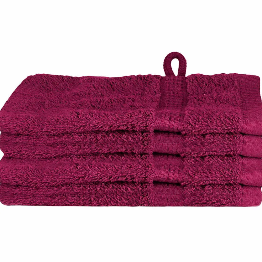 Linnengoed*vidaXL Gastendoek SOLUND 4 pcs 15 x 21 cm 550 gsm Bordeauxrood