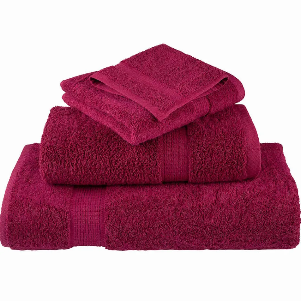 Linnengoed*vidaXL Gastendoek SOLUND 4 pcs 15 x 21 cm 550 gsm Bordeauxrood