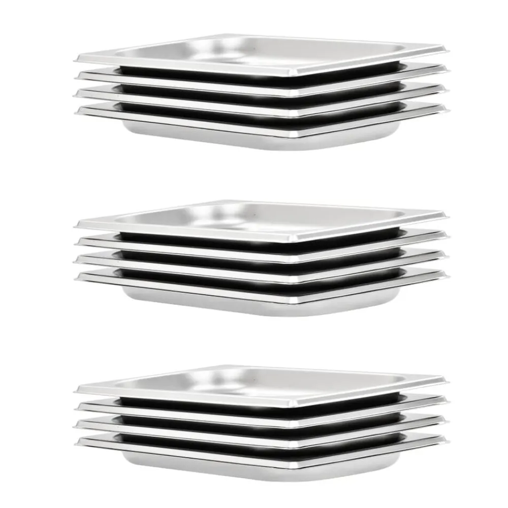 Keuken & Eetkamer*vidaXL Gastronormbakken 12 st GN 1/4 20 mm roestvrij staal