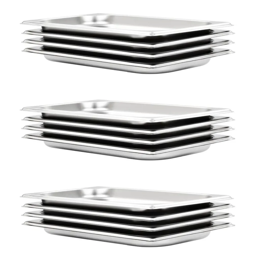 Gastronormbakken 12 st GN 1/3 20 mm roestvrij staal>vidaXL Discount