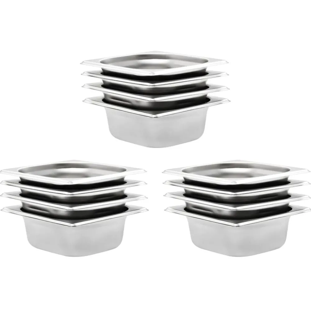 Keuken & Eetkamer*vidaXL Gastronormbakken 12 st GN 1/6 65 mm roestvrij staal