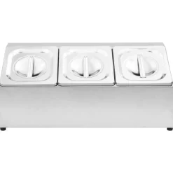 Gastronormbakkenhouder met 3 GN 1/6 bakken roestvrij staal><noscript><img width=