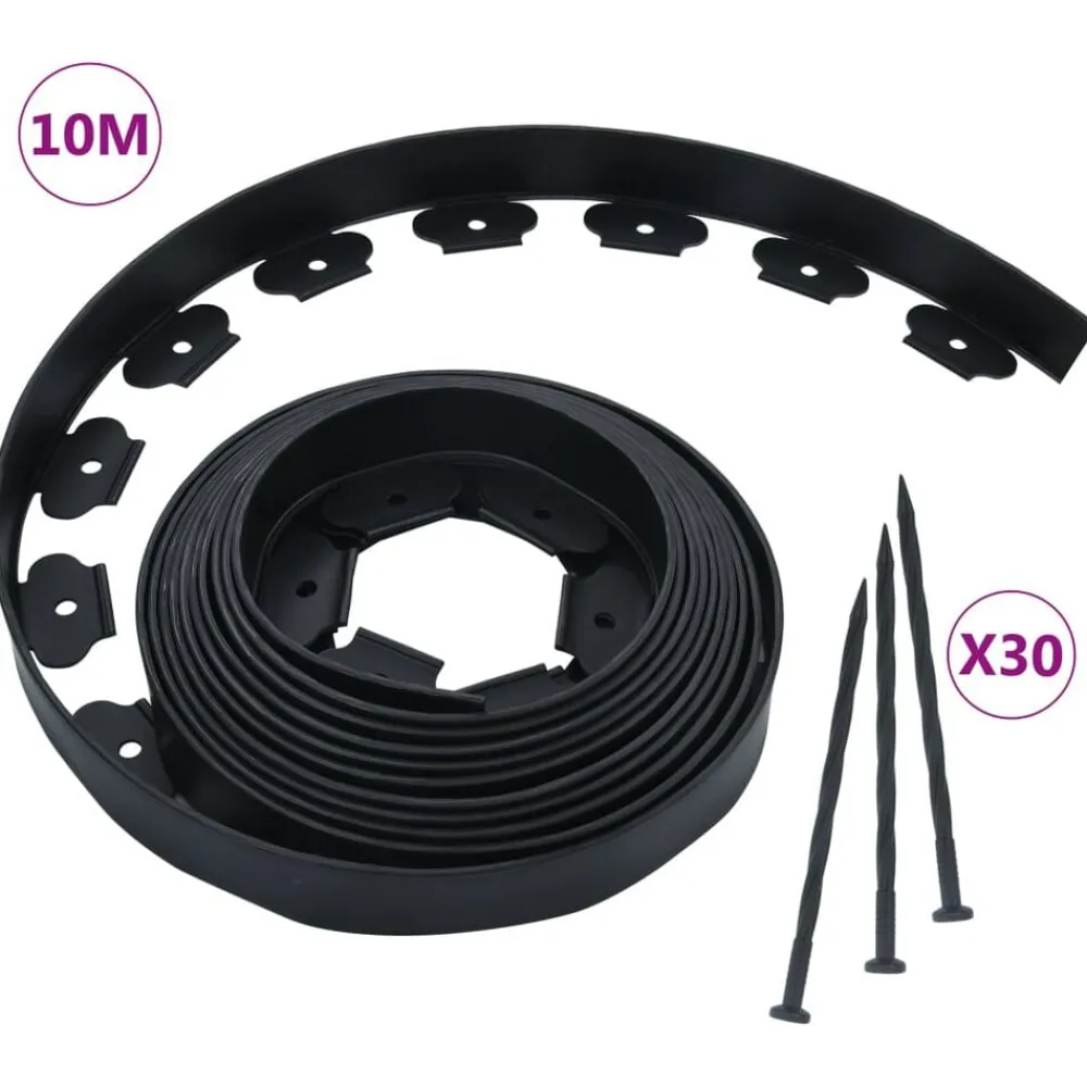 Gazonrand flexibel met 30 pinnen 10 m 5 cm>vidaXL Sale