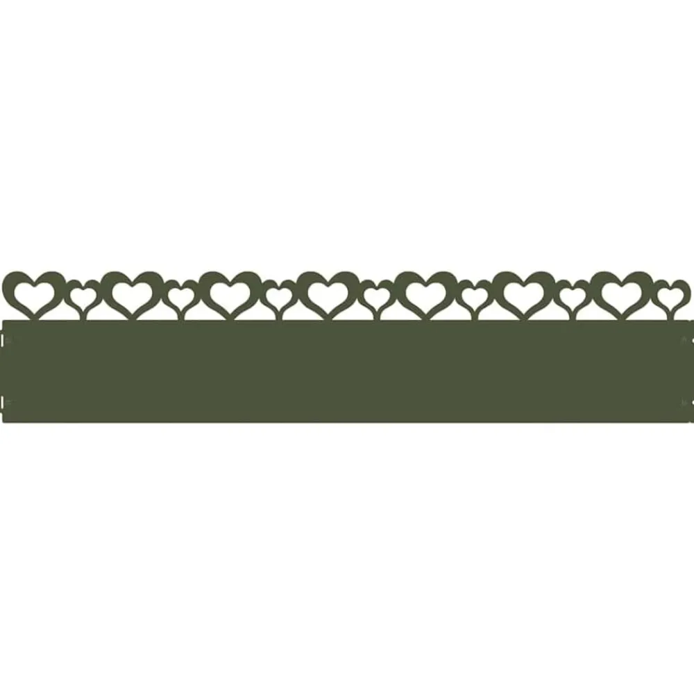 Tuinafscheidingen*vidaXL Gazonranden 10 pcs Olijf Groen 103 x 0,05 x 22 cm Staal Olijfgroen