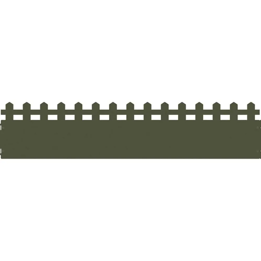 Tuinafscheidingen*vidaXL Gazonranden 10 pcs Olijf Groen 103 x 0,05 x 22 cm Staal Olijfgroen