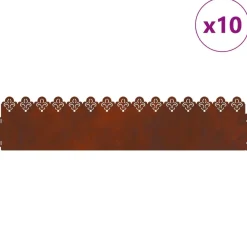 Gazonranden 10 pcs Roestig 103 x 0,05 x 22 cm>vidaXL Best