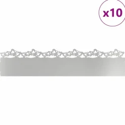 Tuinafscheidingen*vidaXL Gazonranden 10 pcs Zilver 103 x 0,05 x 22 cm Gegalvaniseerd staal