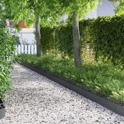 Tuinafscheidingen*vidaXL Gazonranden 10 pcs 103 x 0,05 x 22 cm Staal Zwart